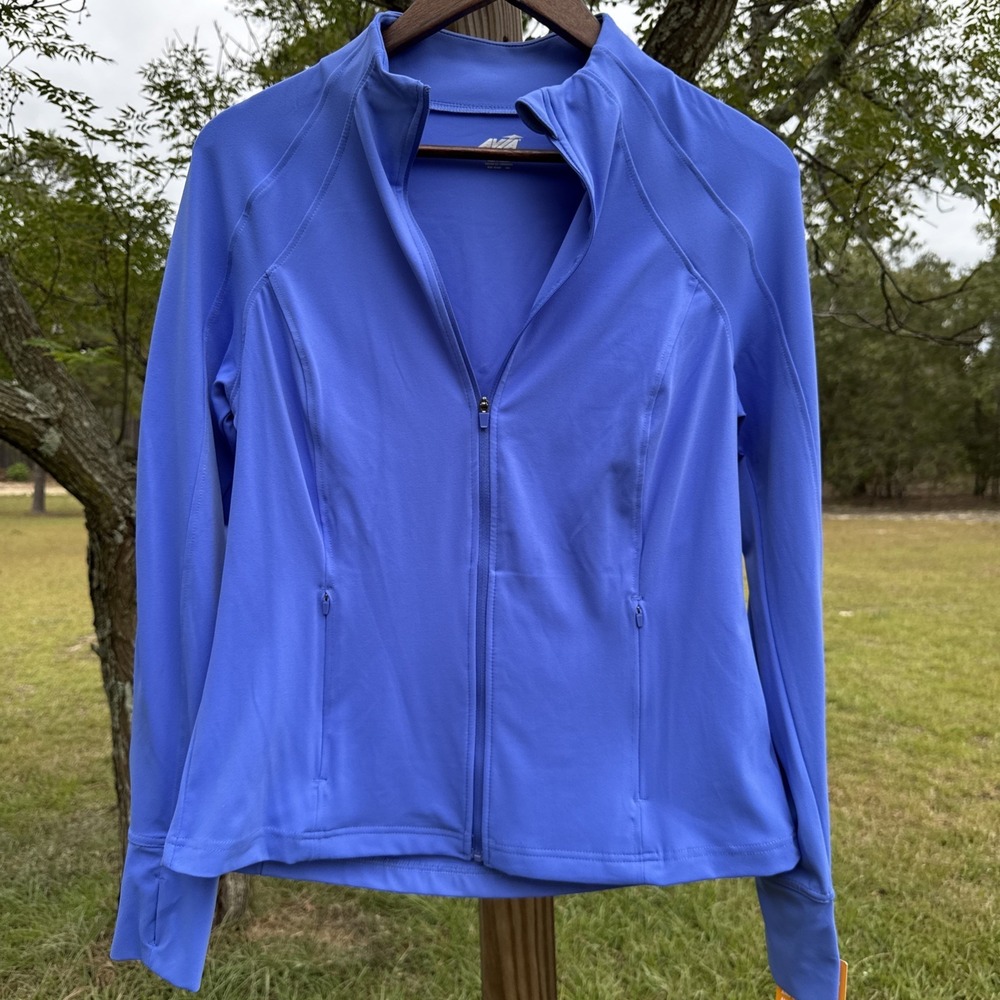 Avia Athletic Jacket Womens Medium/Large Blue Full Zip Activewear Athleisure New